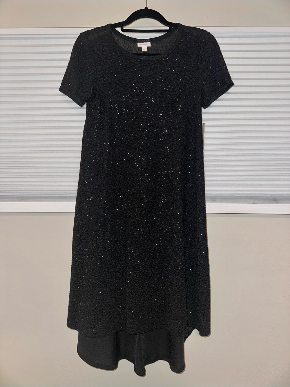 NWT LuLaRoe Elegant Carly Crystal Sparkle Black Dress – Size XXS